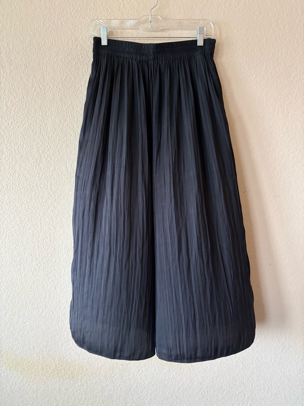 Zara Pleated Wide Leg Pants Elastic Waist Size M